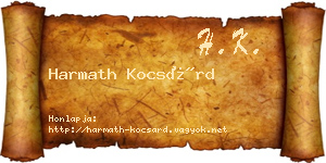 Harmath Kocsárd névjegykártya